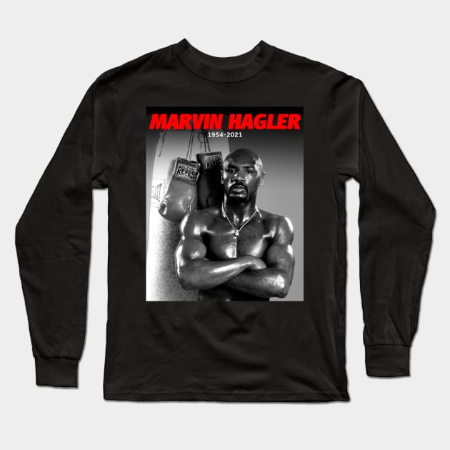 RIP marvin hagler 1954-2021 Long Sleeve T-Shirt by Brown777